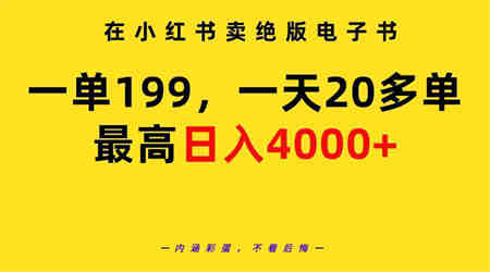 （9401期）在小红书卖绝版电子书，一单199 一天最多搞20多单，最高日入4000+教程+资料-侠客分享网