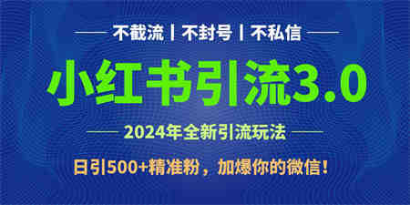 2024年4月最新小红书引流3.0玩法，日引500+精准粉，加爆你的微信！-侠客分享网