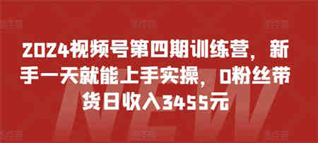 2024视频号第四期训练营，新手一天就能上手实操，0粉丝带货日收入3455元-侠客分享网