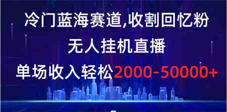 冷门蓝海赛道，收割回忆粉，无人挂机直播，单场收入轻松2000-5w+-侠客分享网