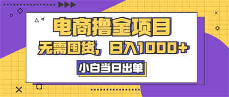 电商撸金项目，无需囤货，日入1000+，人性玩法，复购不断-侠客分享网