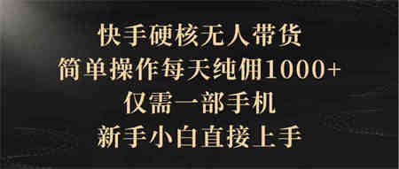 （9861期）快手硬核无人带货，简单操作每天纯佣1000+,仅需一部手机，新手小白直接上手-侠客分享网