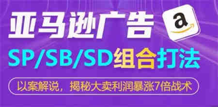 亚马逊SP/SB/SD广告组合打法，揭秘大卖利润暴涨7倍战术-侠客分享网