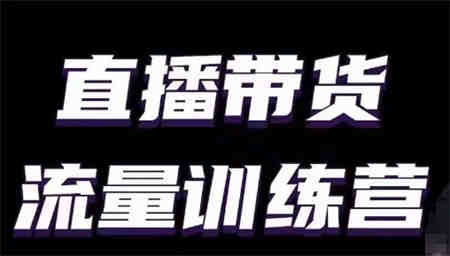 直播带货流量训练营，小白主播必学直播课-侠客分享网