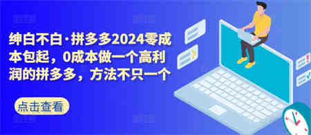 拼多多2024零成本包起，0成本做一个高利润的拼多多，方法不只一个-侠客分享网