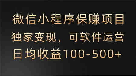 微信小程序，腾讯保赚项目，可软件自动运营，日均100-500+收益有保障-侠客分享网