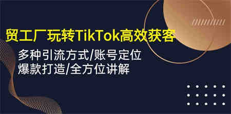 外贸工厂玩转TikTok高效获客，多种引流方式/账号定位/爆款打造/全方位讲解-侠客分享网