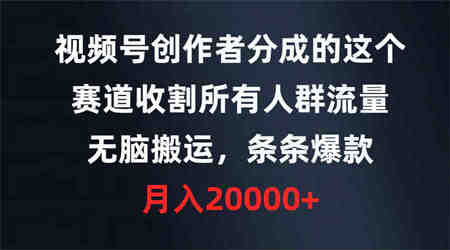 （9406期）视频号创作者分成的这个赛道，收割所有人群流量，无脑搬运，条条爆款，…-侠客分享网