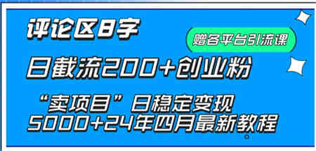 抖音评论区8字日截流200+创业粉 “卖项目”日稳定变现5000+-侠客分享网