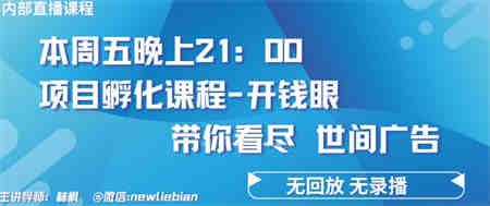 4.26日内部回放课程《项目孵化-开钱眼》赚钱的底层逻辑-侠客分享网