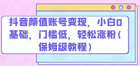 抖音颜值账号变现，小白0基础，门槛低，​轻松涨粉(保姆级教程)-侠客分享网