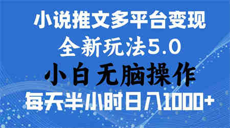 2024年6月份一件分发加持小说推文暴力玩法 新手小白无脑操作日入1000+-侠客分享网