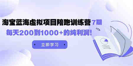 （9541期）黄岛主《淘宝蓝海虚拟项目陪跑训练营7期》每天200到1000+的纯利润-侠客分享网