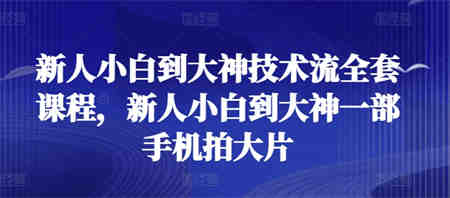 新人小白到大神技术流全套课程，新人小白到大神一部手机拍大片-侠客分享网