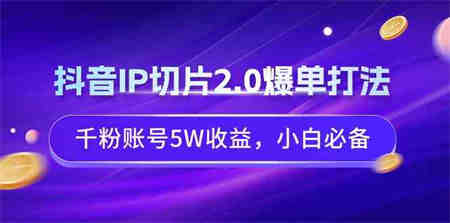 （9132期）抖音IP切片2.0爆单打法，千粉账号5W收益，小白必备-侠客分享网