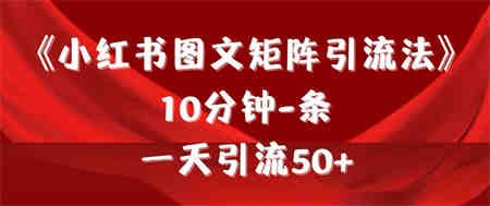 （9538期）《小红书图文矩阵引流法》 10分钟-条 ，一天引流50+-侠客分享网