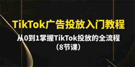 （10085期）TikTok广告投放入门教程，从0到1掌握TikTok投放的全流程（8节课）-侠客分享网