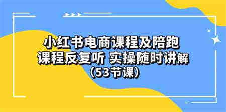 (10170期）小红书电商课程及陪跑 课程反复听 实操随时讲解 （53节课）-侠客分享网