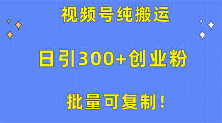 （10186期）批量可复制！视频号纯搬运日引300+创业粉教程！-侠客分享网