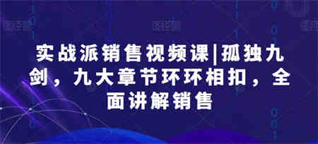 实战派销售视频课|孤独九剑，九大章节环环相扣，全面讲解销售-侠客分享网