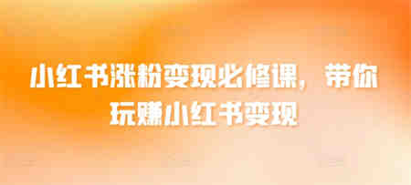 小红书涨粉变现必修课，带你玩赚小红书变现-侠客分享网