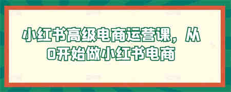 小红书高级电商运营课，从0开始做小红书电商-侠客分享网