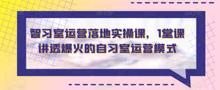 智习室运营落地实操课，1堂课讲透爆火的自习室运营模式-侠客分享网