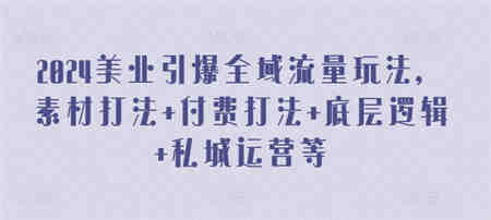 2024美业引爆全域流量玩法，素材打法 付费打法 底层逻辑 私城运营等-侠客分享网