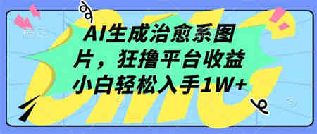 AI生成治愈系图片，狂撸平台收益，小白轻松入手1W+-侠客分享网