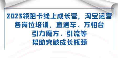 2023领跑·卡 线上成长营 淘宝运营各岗位培训 直通车 万相台 引力魔方 引流-侠客分享网