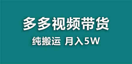 【蓝海项目】拼多多视频带货 纯搬运一个月搞了5w佣金，小白也能操作 送工具-侠客分享网