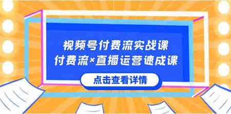 视频号付费流实战课，付费流×直播运营速成课，让你快速掌握视频号核心运..-侠客分享网