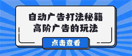 （9298期）A lice自动广告打法秘籍，高阶广告的玩法-侠客分享网