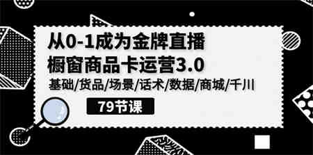 0-1成为金牌直播橱窗商品卡运营3.0，基础/货品/场景/话术/数据/商城/千川-侠客分享网