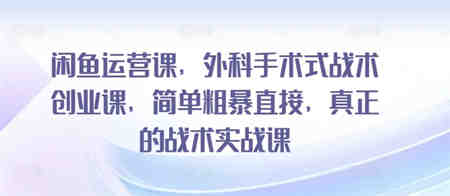 闲鱼运营课，外科手术式战术创业课，简单粗暴直接，真正的战术实战课-侠客分享网