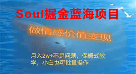 Soul掘金蓝海项目细分赛道，做情感价值变现，月入2w+不是问题-侠客分享网