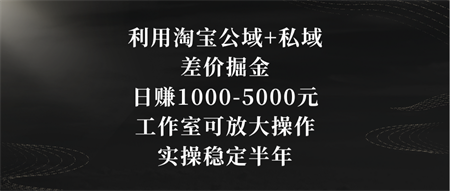 利用淘宝公域+私域差价掘金，日赚1000-5000元，工作室可放大操作，实操…-侠客分享网